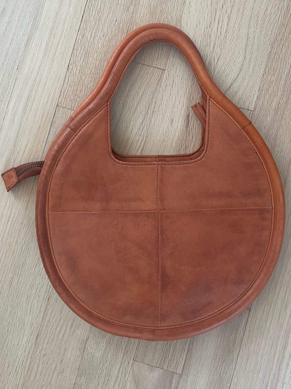 Anthropologie Julien Leather Hand Bag-Round Purse with removable shoulder strap